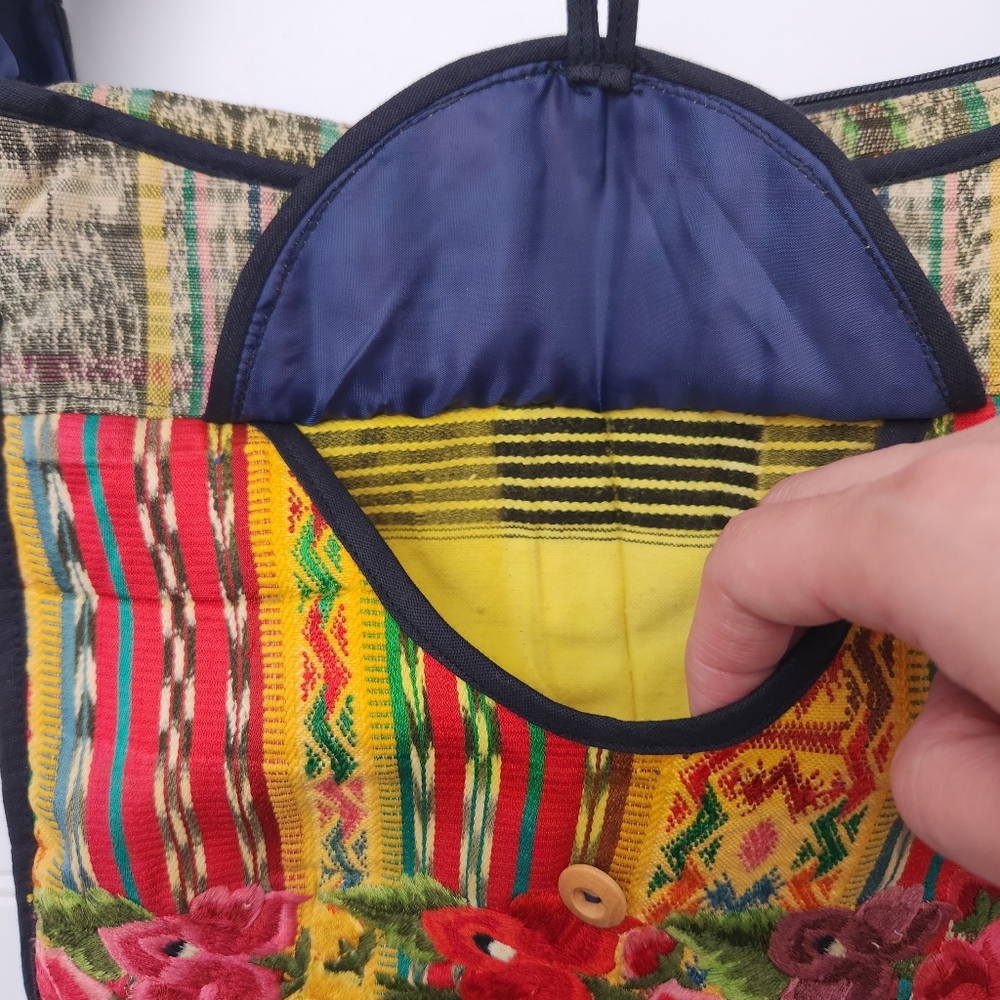 Cross Body Multi-Color Embroidered Purse - Picture 7 of 12
